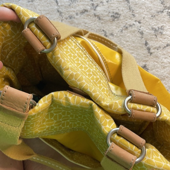 (FOSSIL) Key-Per Yellow Shoulder Handbag Tote - Picture 9 of 15